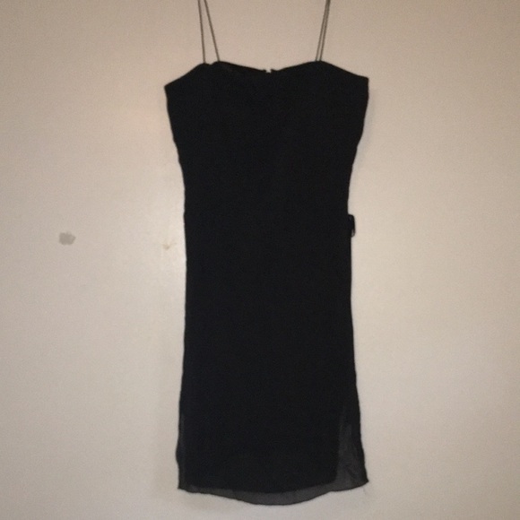 Pentimento 100% Silk Two Piece Set Spaghetti Strap Sheer Dual Layer Side Tie Top - Picture 15 of 16